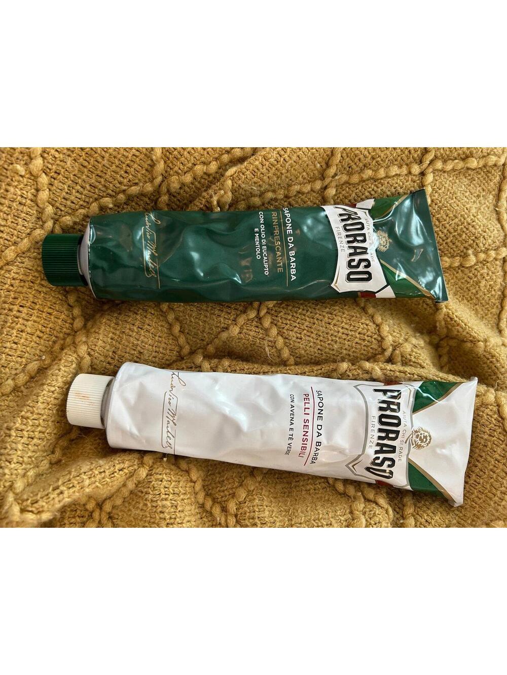 PRORASO Shaving Cream - Eucalyptus Oil, Aloe, Vitamin E,  2x tube no box